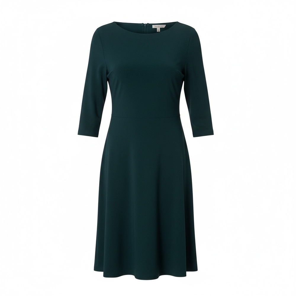 Classic Forest Green Long Sleeve A-Line Dress NWT US14